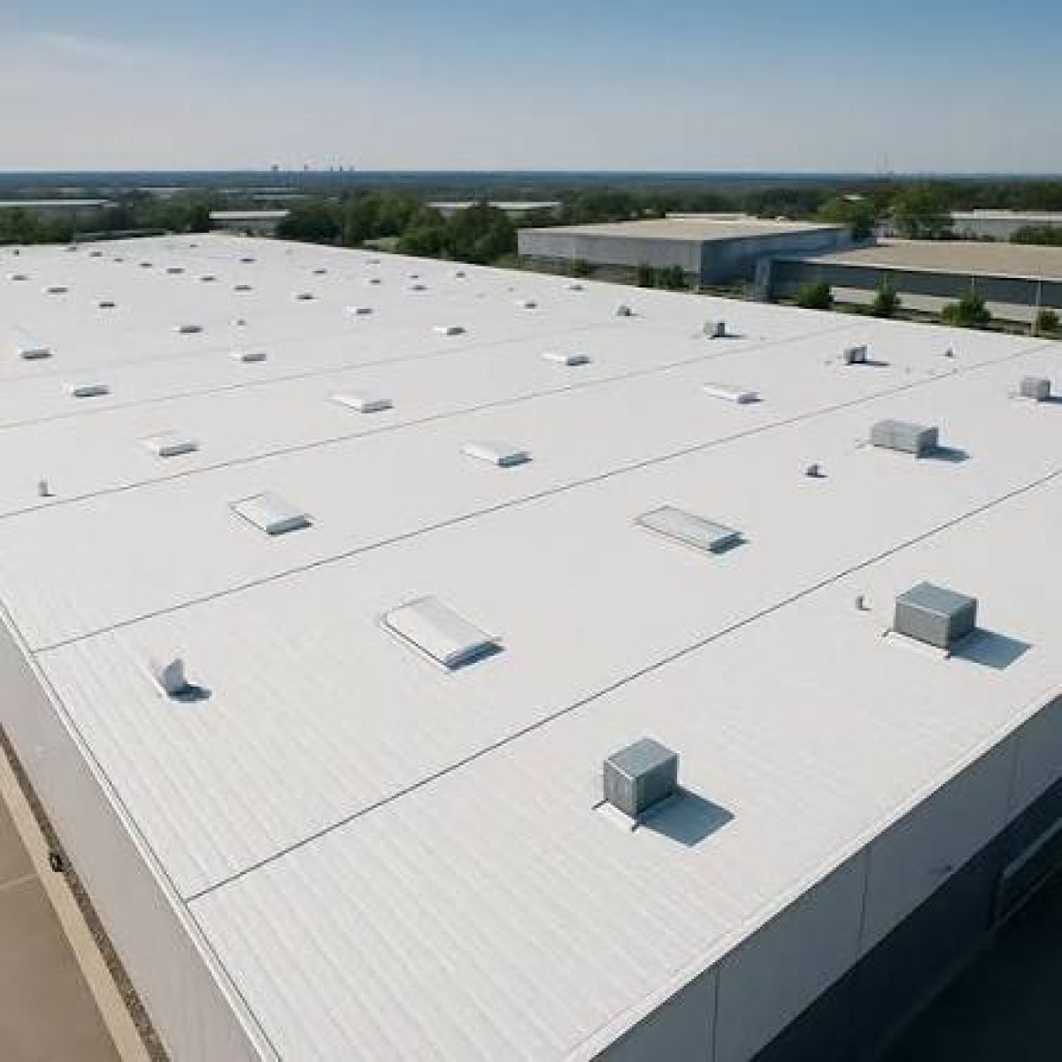 Flat commercial roofing system on a Palm Bay FL commercial building